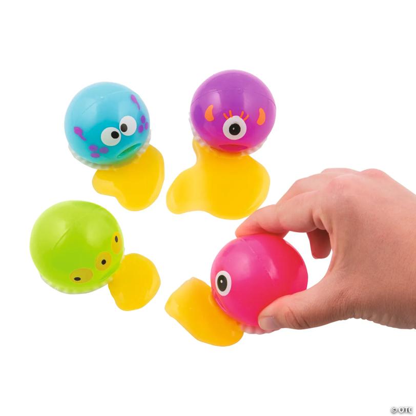 1 1/2" x 2" Bright Color Monster Slime Puking Vinyl Toys – 12 Pc.