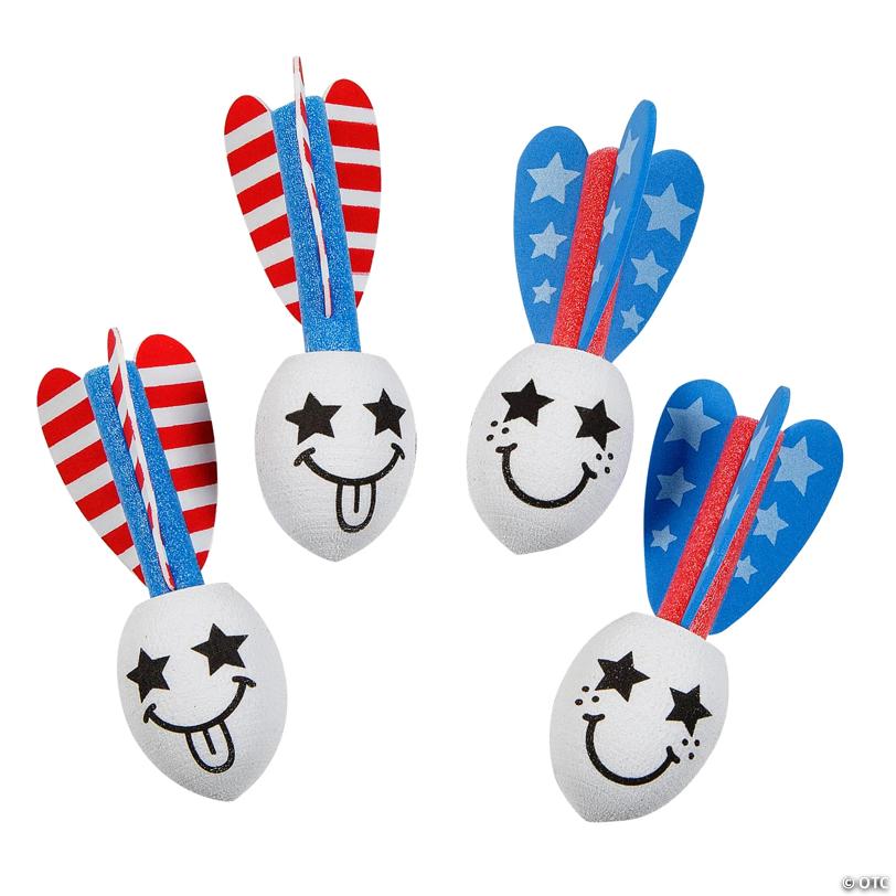 1 1/2" x 4 1/2" Mini Patriotic Red, White & Blue Foam Missiles - 24 Pc.