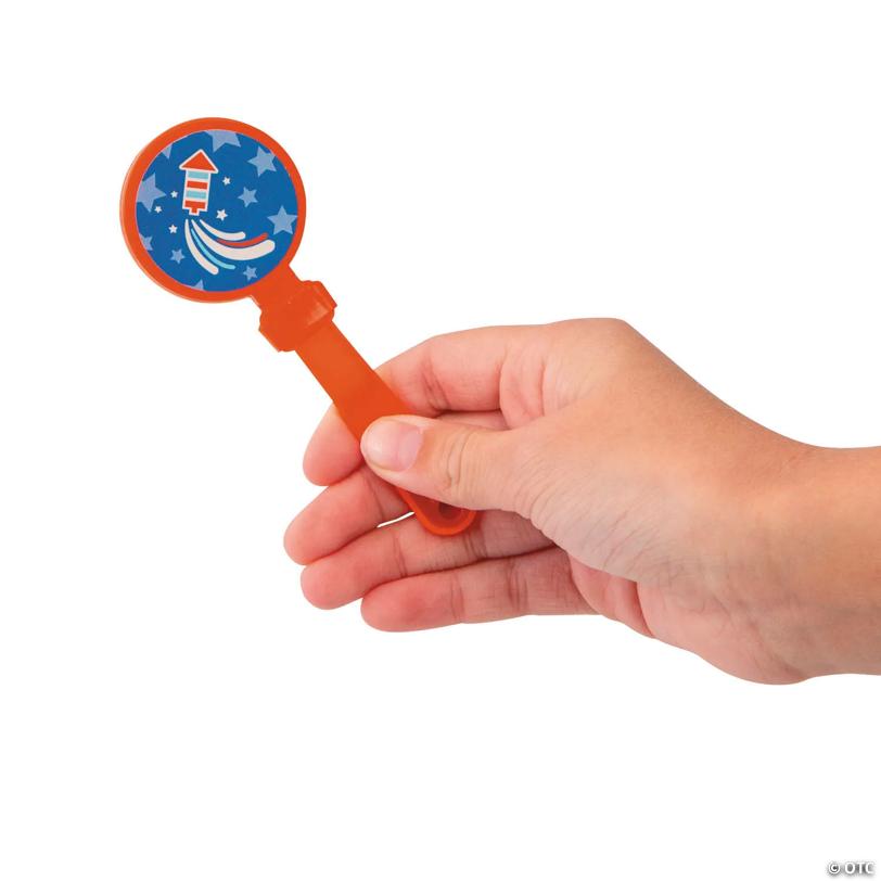 1 1/2" x 4" Bulk 48 Pc. Mini Patriotic USA Plastic Clappers