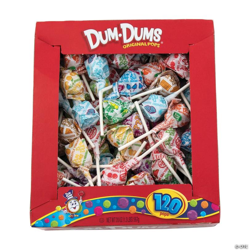 1" 19 oz. Dum Dum Original Pops Lollipop Assortment - 120 Pc.
