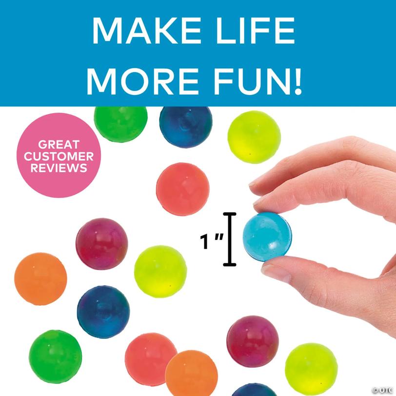 1" Bulk 144 Pc. Mini Bright Neon Rubber Bouncy Ball Assortment