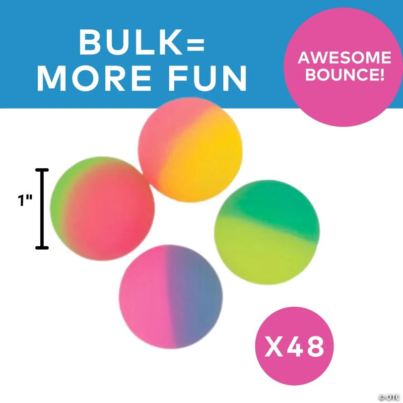 1" Bulk 48 Pc. Mini Icy Two-Tone Rubber Bouncy Ball Assortment