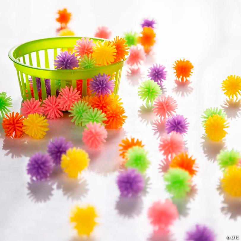 1" Bulk 72 Pc. Mini Bright Colors Vinyl Porcupine Ball Assortment