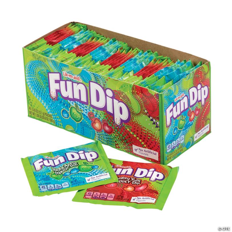 1 lb. 8 oz. Lik-m-aid Fun Dip™ RazzApple & Cherry Candy Packs - 48 Pc.