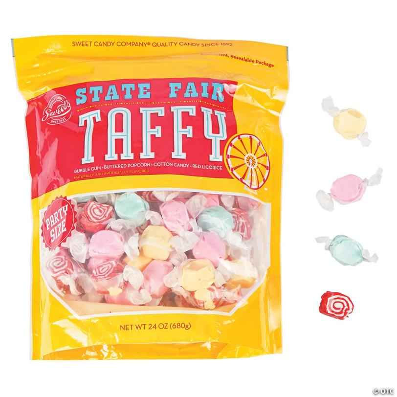 1 lb. 8 oz. State Fair Classic Salt Water Taffy Candy - 112 Pc.