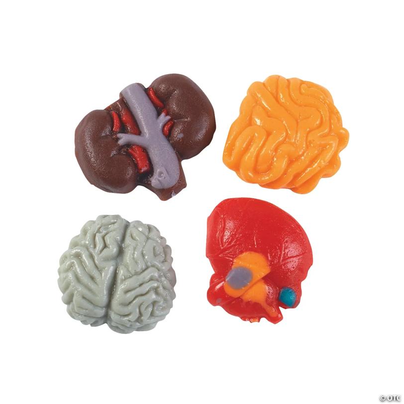 1 lb. Multicolored Body Parts Gummy Candy - 32 Pc.