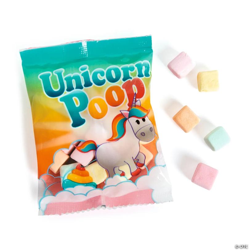 1 lb. Unicorn Poop Marshmallow Candy Fun Packs Assortment - 57 Pc.