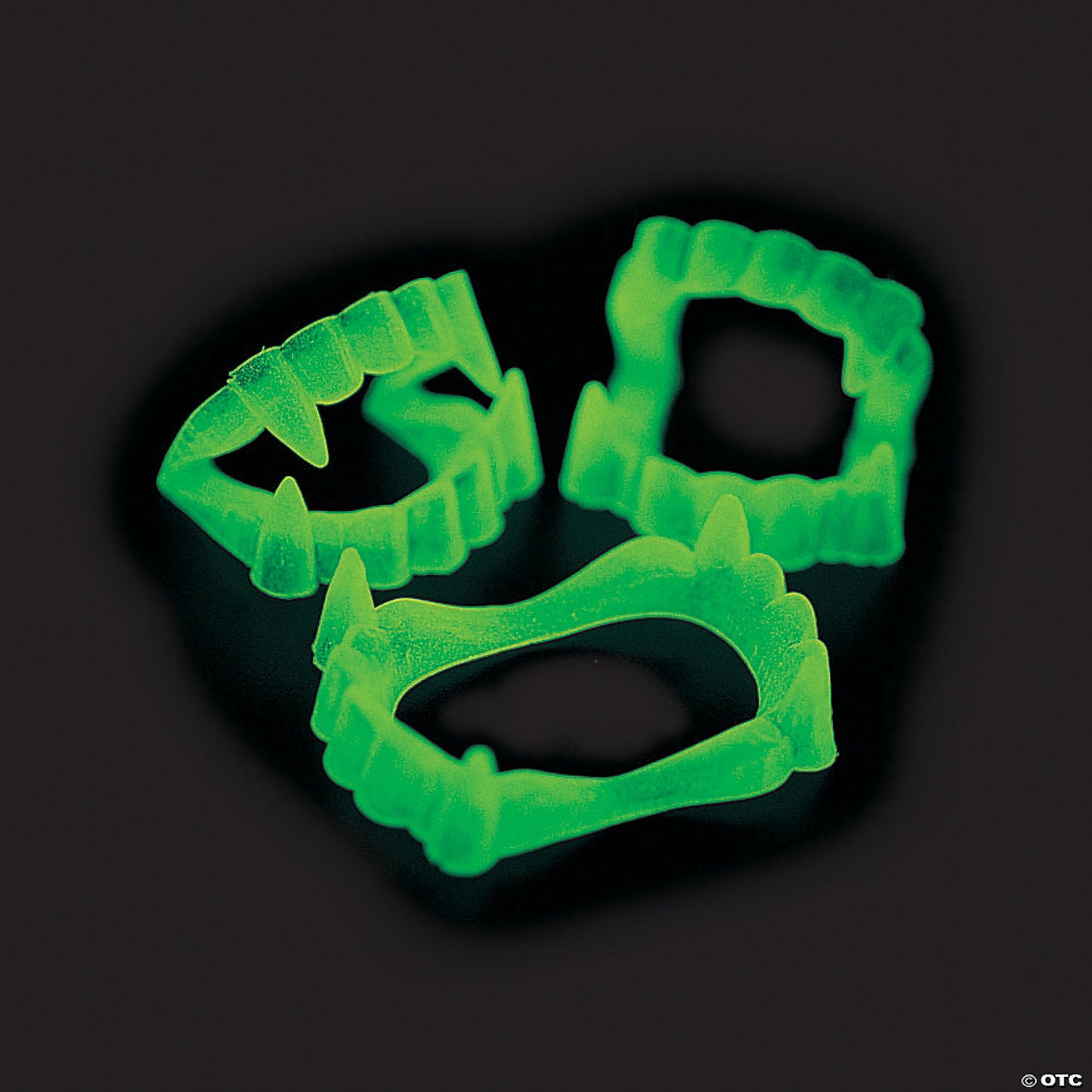 2 1/2" Bulk 72 Pc. Glow-in-the-Dark BPA-Free Plastic Fangs Vampire Teeth | USA Decoration®