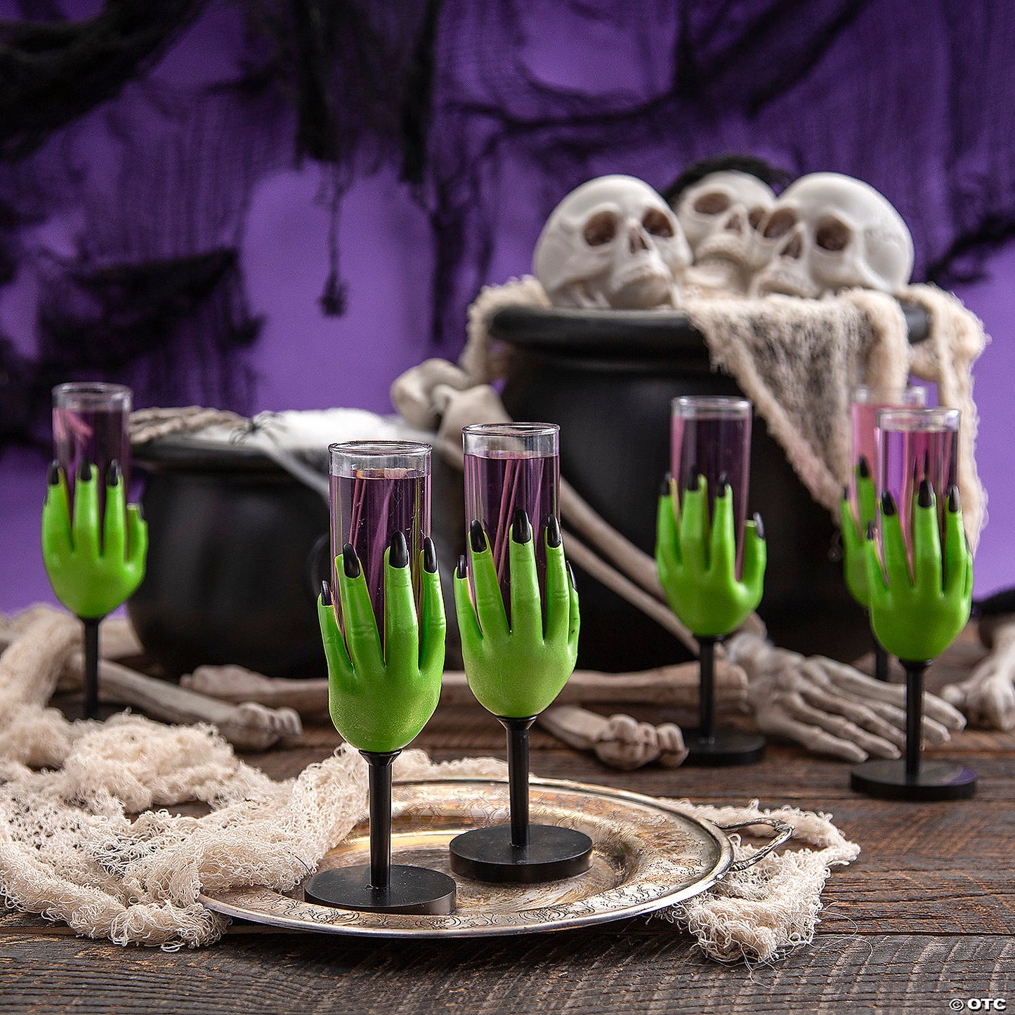 2 oz. Witch Hand Reusable Plastic Glasses - 12 Ct. | USA Decoration®