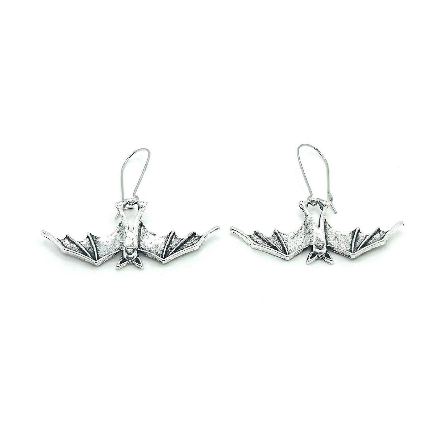2 Pack Silver Bat Halloween Earrings | USA Decoration®