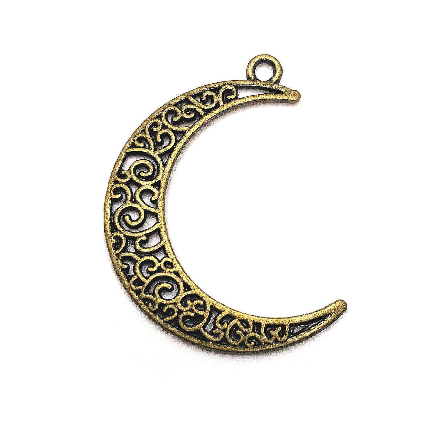 20 Pcs Bronze Crescent Moon Charms