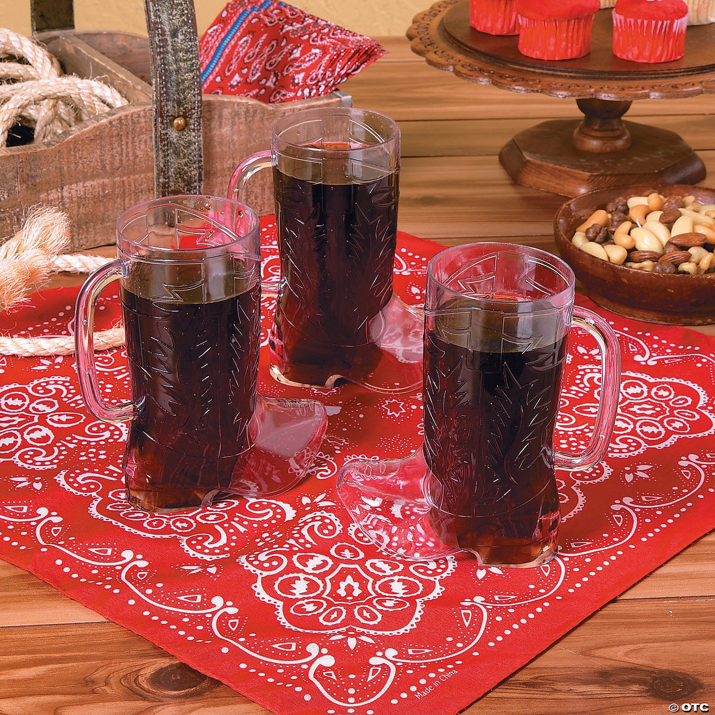 20” x 20” Western Classic Red Polyester Bandanas - 12 Pc. | USA Decoration®