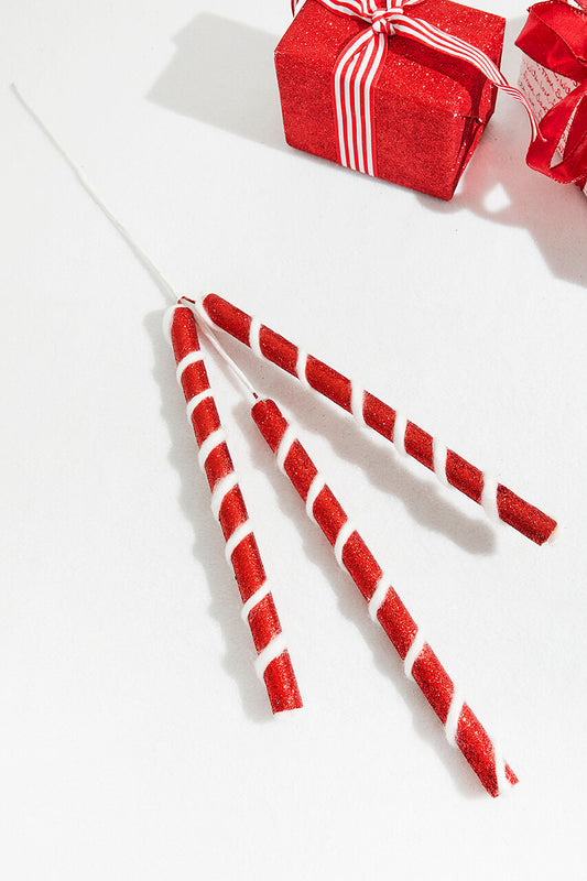 30” Red and White Twist Spray for Holiday Decor