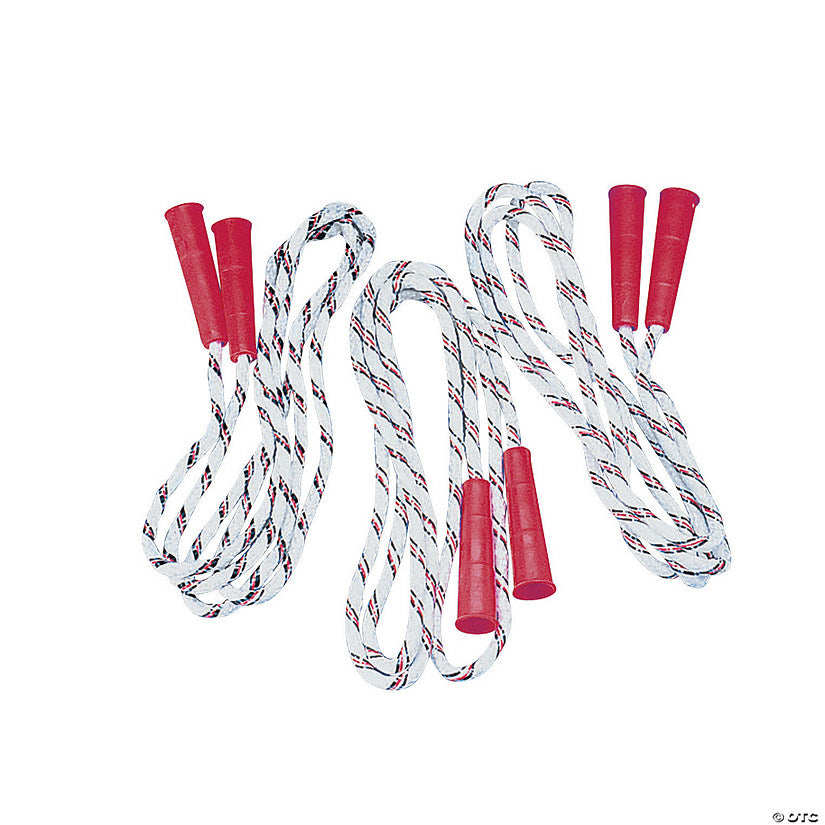7 Ft. Black & Red Spiral Nylon Jump Ropes with Plastic Handles - 12 Pc. | USA Decoration®