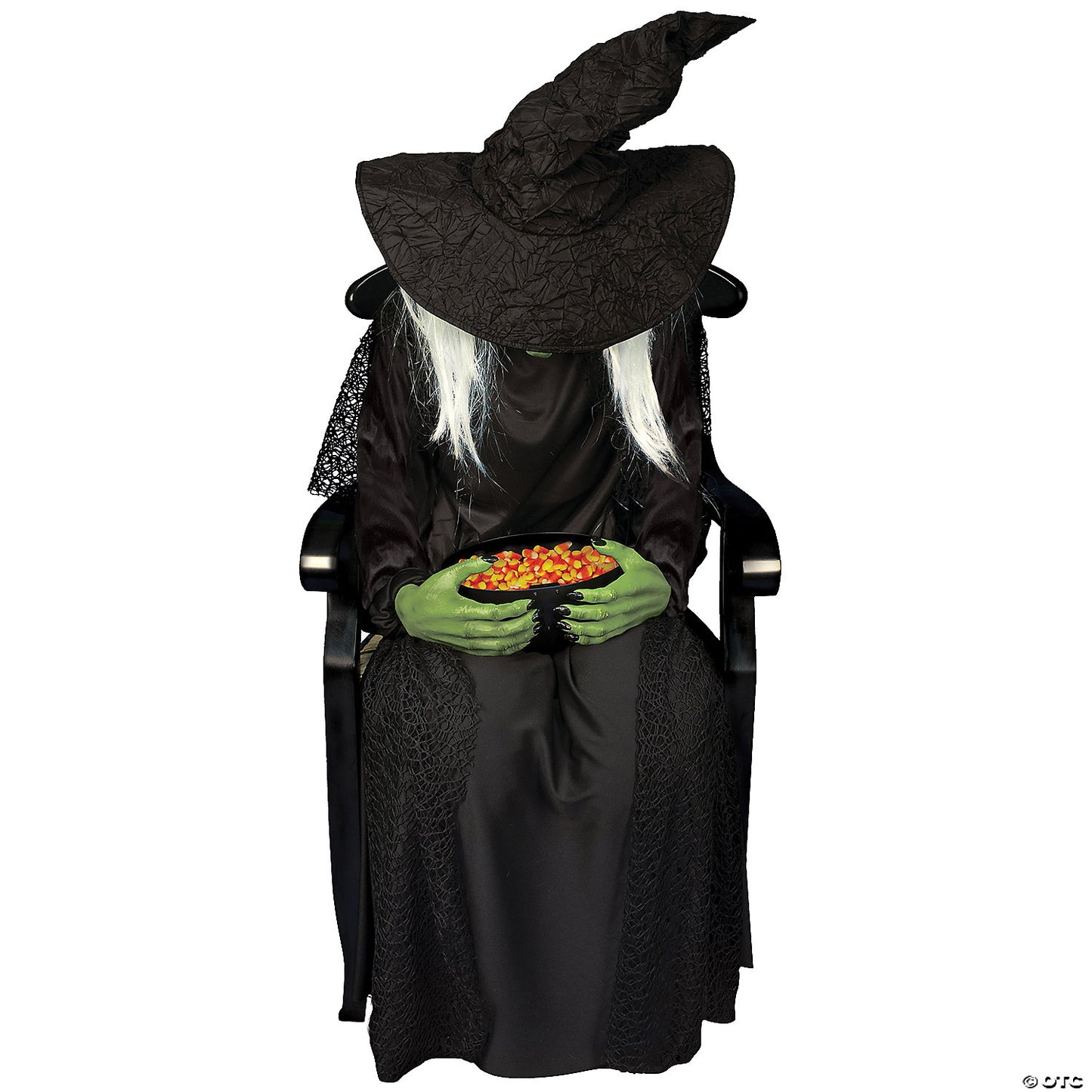 21" Animated Sitting Witch Halloween Prop | USA Decoration®