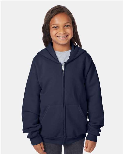 EcoSmart® Youth Full-Zip Hooded Sweatshirt | USA Decoration