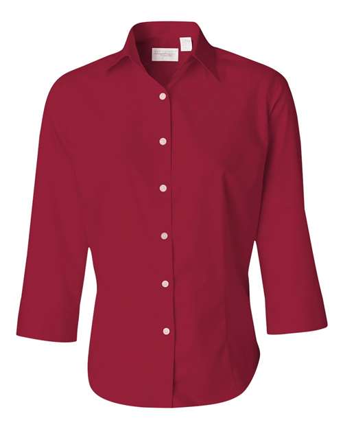 Women's Three-Quarter Sleeve Baby Twill Shirt | USA Decoration