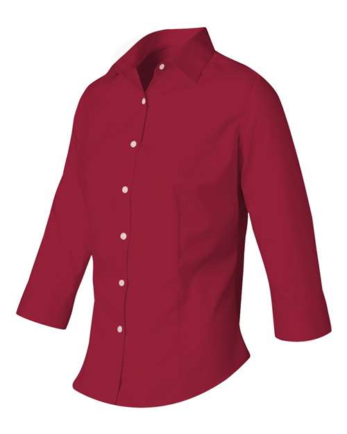 Women's Three-Quarter Sleeve Baby Twill Shirt | USA Decoration