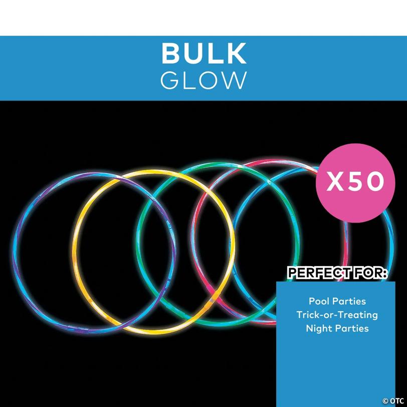 22" Bulk 50 Pc. Glow Swizzle Multicolor Plastic Breakaway Necklaces