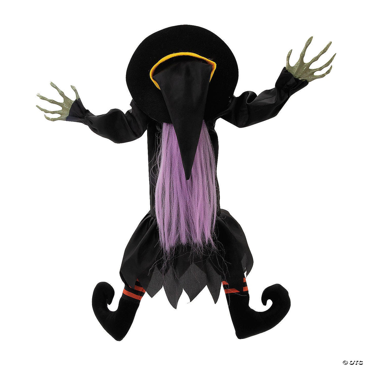 23 1/2" x 29 1/2" Hanging Crashed Witch Animated Prop Halloween Decoration | USA Decoration®