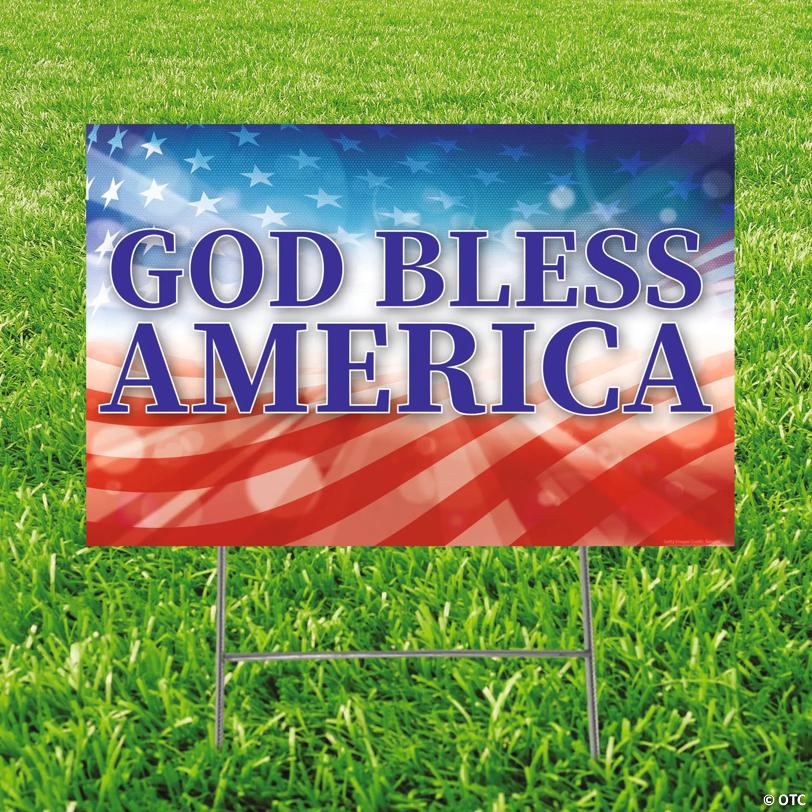 23" x 15" God Bless America Yard Sign