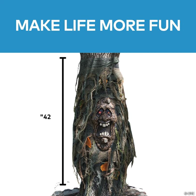 23" x 42" Tree Ghost with Light-Up Eyes Halloween Outdoor Decoration