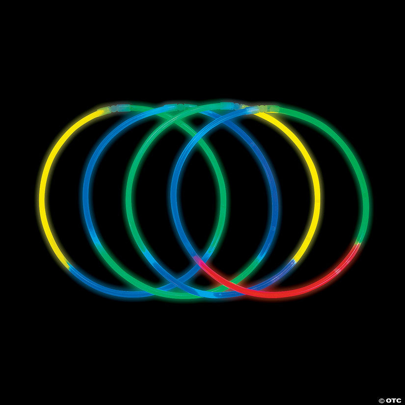 Bulk 50 Pc. Assorted Tri-Color Glow Necklaces | USA Decoration®