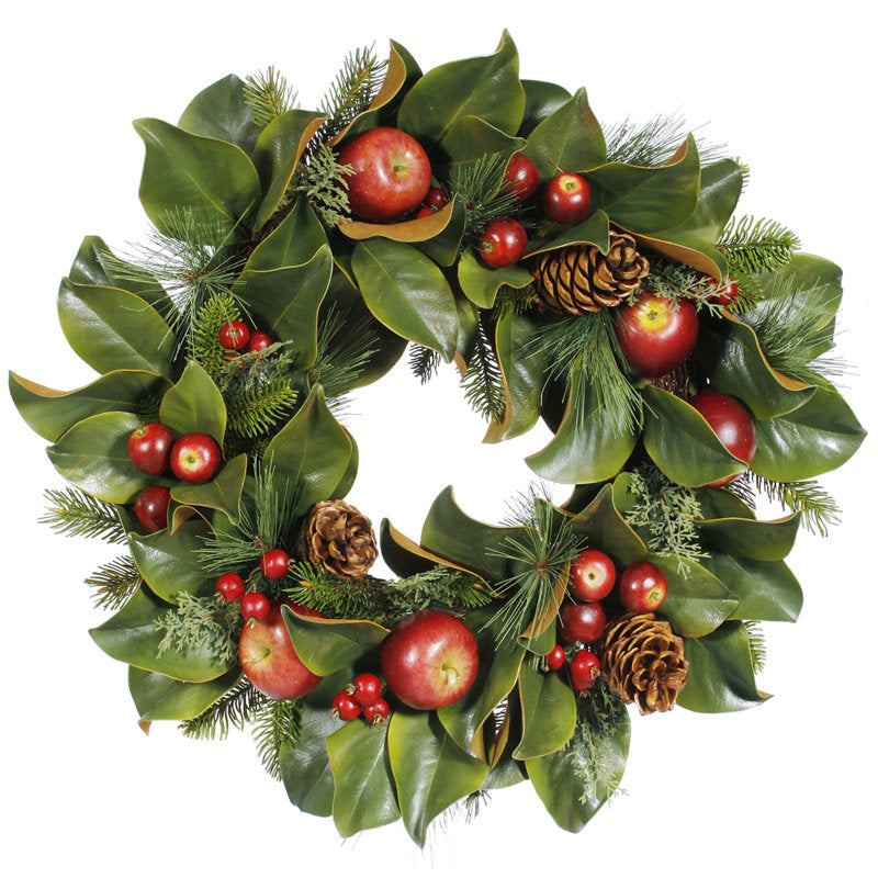 24" Christmas Wreath as a festive door display