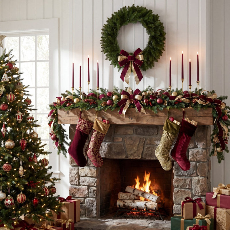 24in. Artificial Green Pine Christmas Wreath