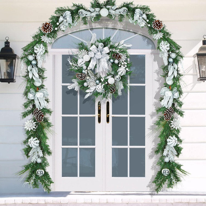 24" Christmas Wreath on an outdoor entryway