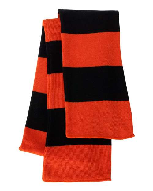 Rugby-Striped Knit Scarf | USA Decoration