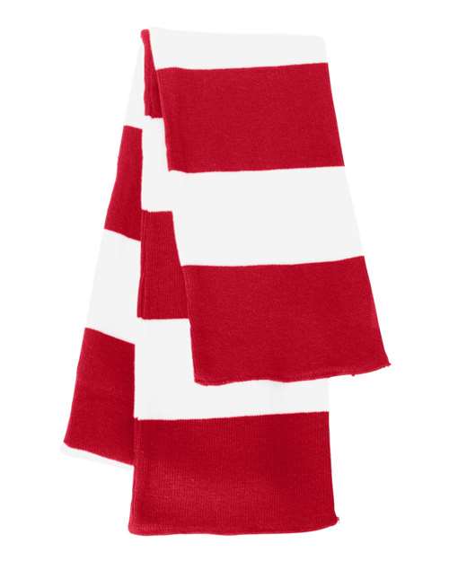 Rugby-Striped Knit Scarf | USA Decoration