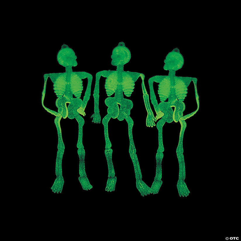 4 1/2" Bulk 144 Pc. Classic Glow-in-the-Dark Skeletons | USA Decoration®