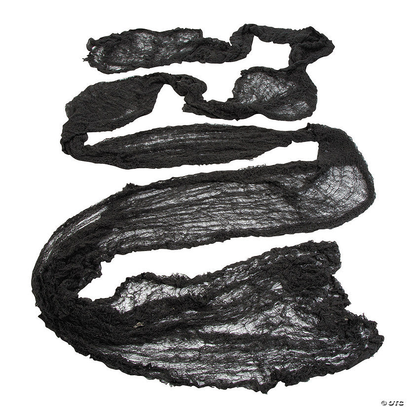 24 Ft. x 6 Ft. Super-Size Black Creepy Cloth Halloween Decoration | USA Decoration®