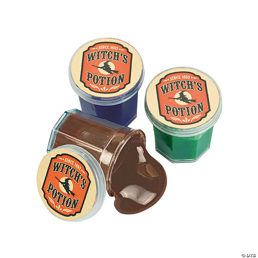 1 1/4" Bulk 48 Pc. Mini Witch’s Potion Plastic Tubs of Putty | USA Decoration®