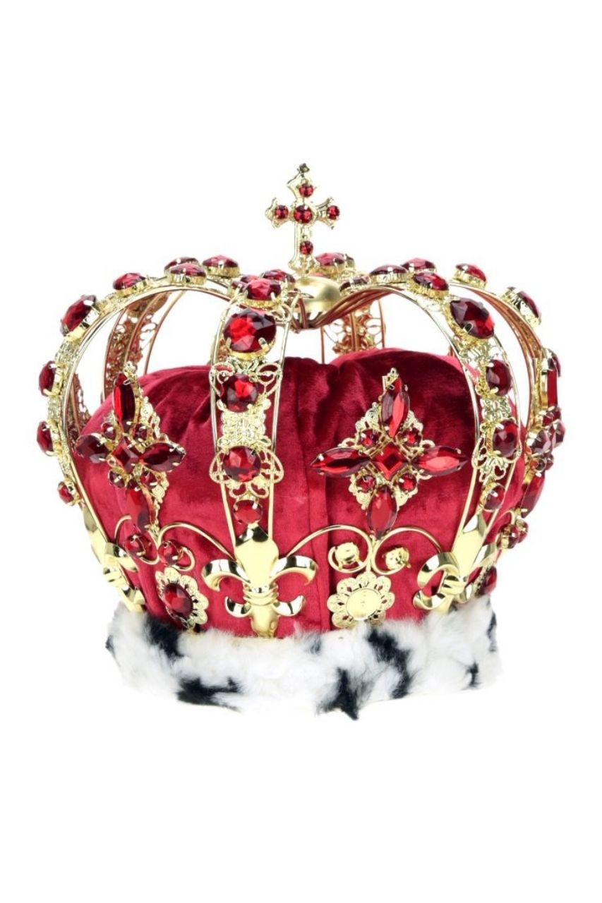 8.5" Jeweled King Crown, Red - Mark Roberts