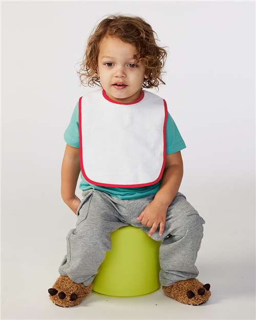 Infant Contrast Trim Terry Bib | USA Decoration