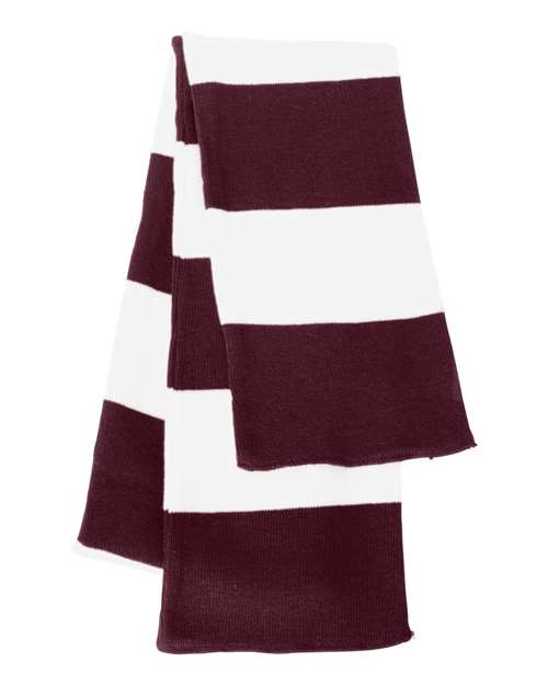 Rugby-Striped Knit Scarf | USA Decoration