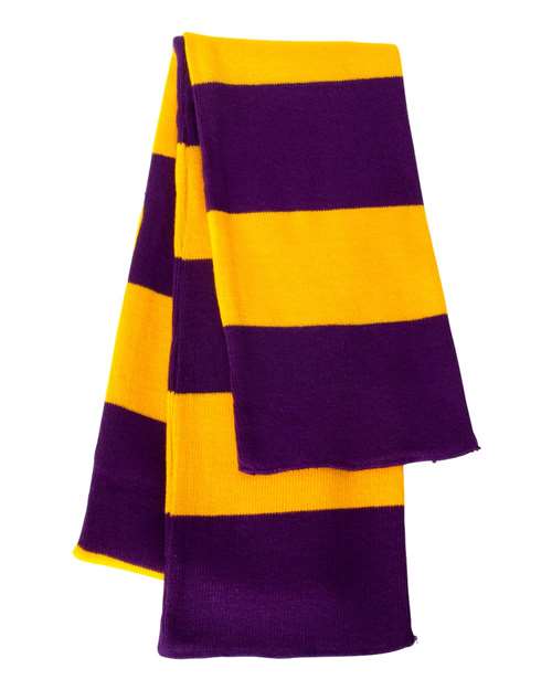 Rugby-Striped Knit Scarf | USA Decoration