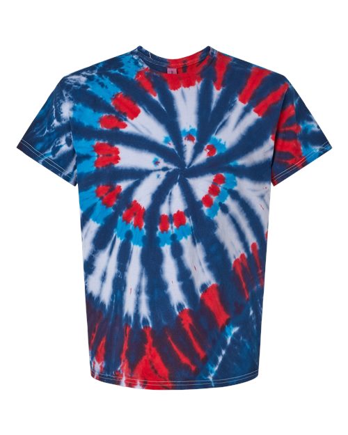Multi-Color Cut-Spiral Tie-Dyed T-Shirt | USA Decoration