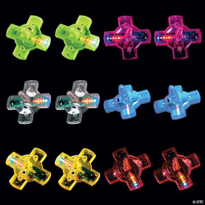 2 1/4" Light-Up Bright Solid Color Plastic Spin Tops - 12 Pc.