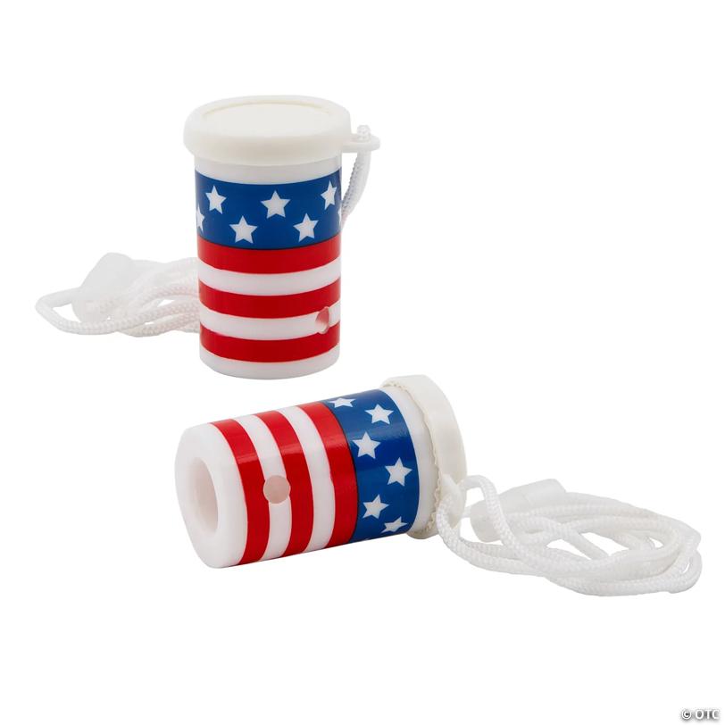 2 1/4" Patriotic Red, White & Blue Air Blaster Toys - 12 Pc.