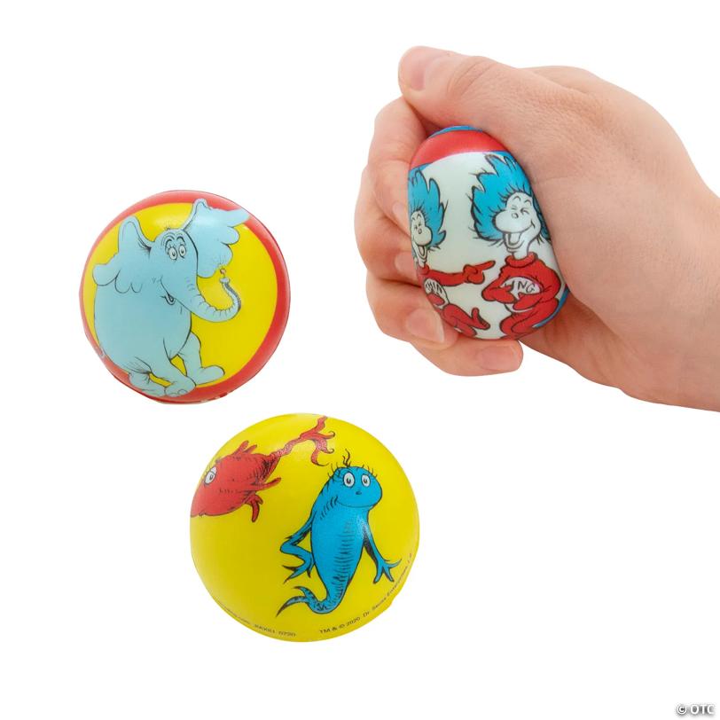 2 1/4" diam. Dr. Seuss™ Soft Foam Stress Ball Squeeze Toys - 12 Pc.
