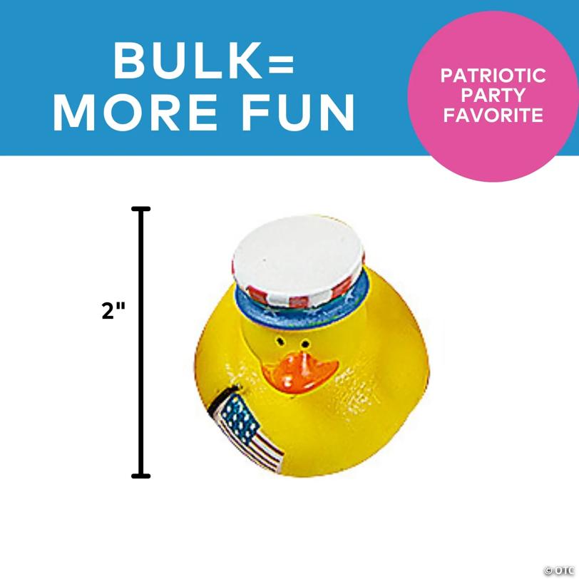 2" Bulk 120 Pc. Patriotic Top Hat with Stars & Stripes Rubber Ducks