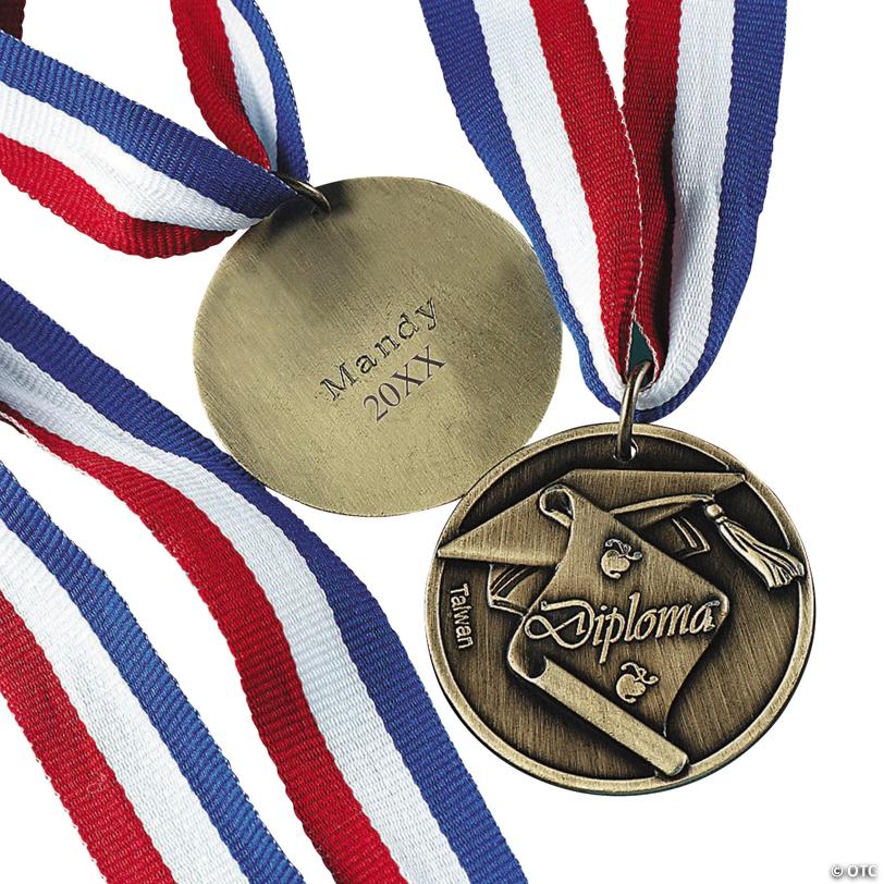 2" Personalized Graduation Diploma & Hat Gold Metal Award Medal | USA Decoration®