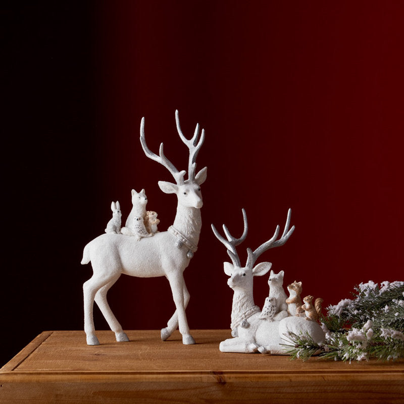 2 Piece Resin Deer Set