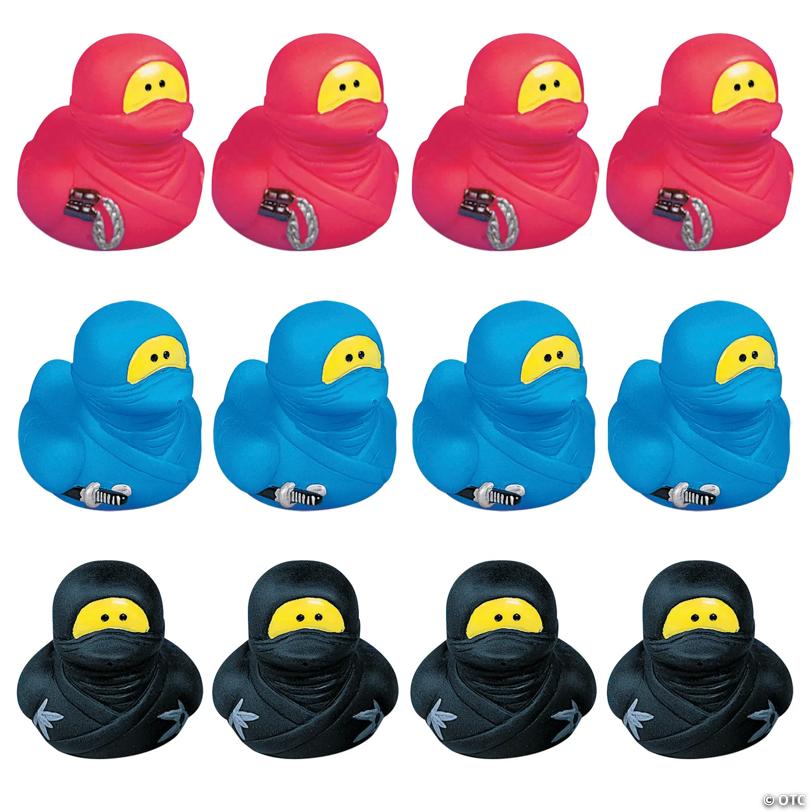 2" Stealth Ninja Character Rubber Ducks – 12 Pc.