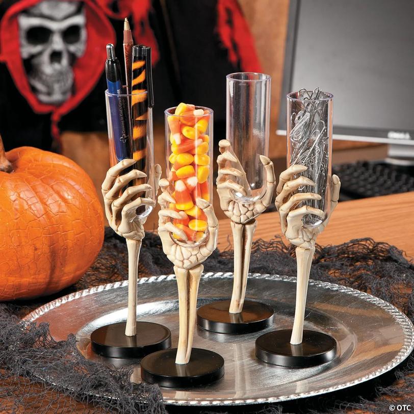 2 oz. Skeleton Hand Reusable BPA-Free Plastic Glasses - 12 Ct.