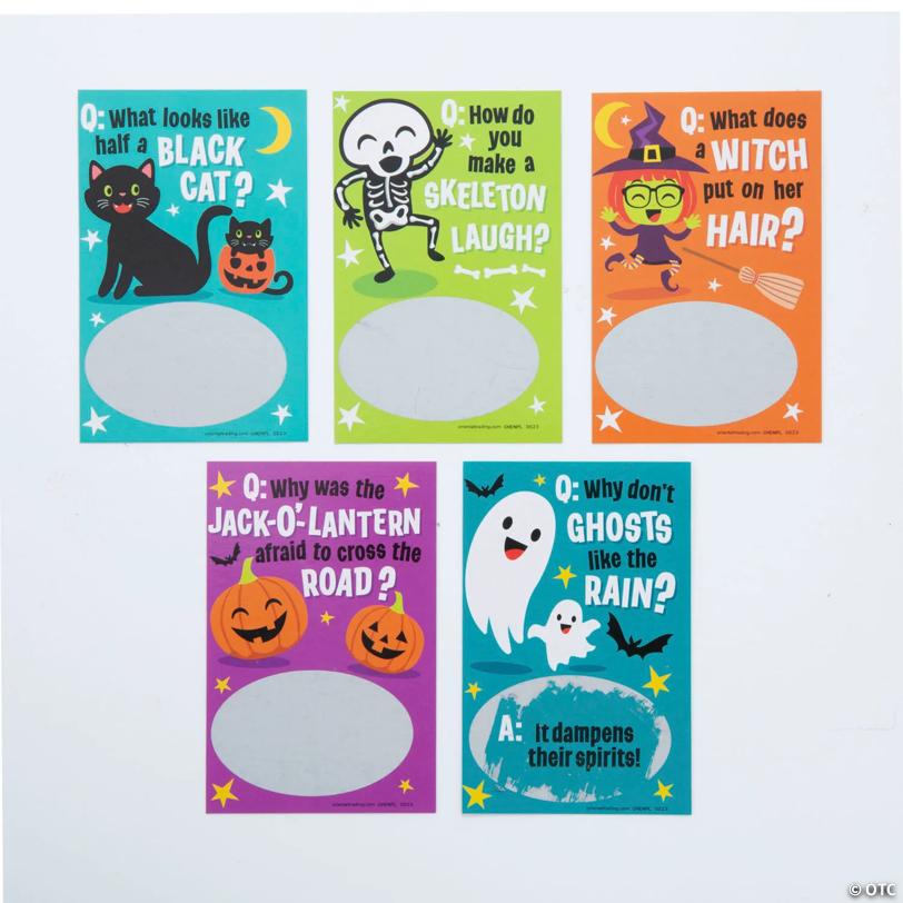 2" x 3 1/2" Bulk 50 Pc. Halloween Joke Cardstock Scratch-Off Cards
