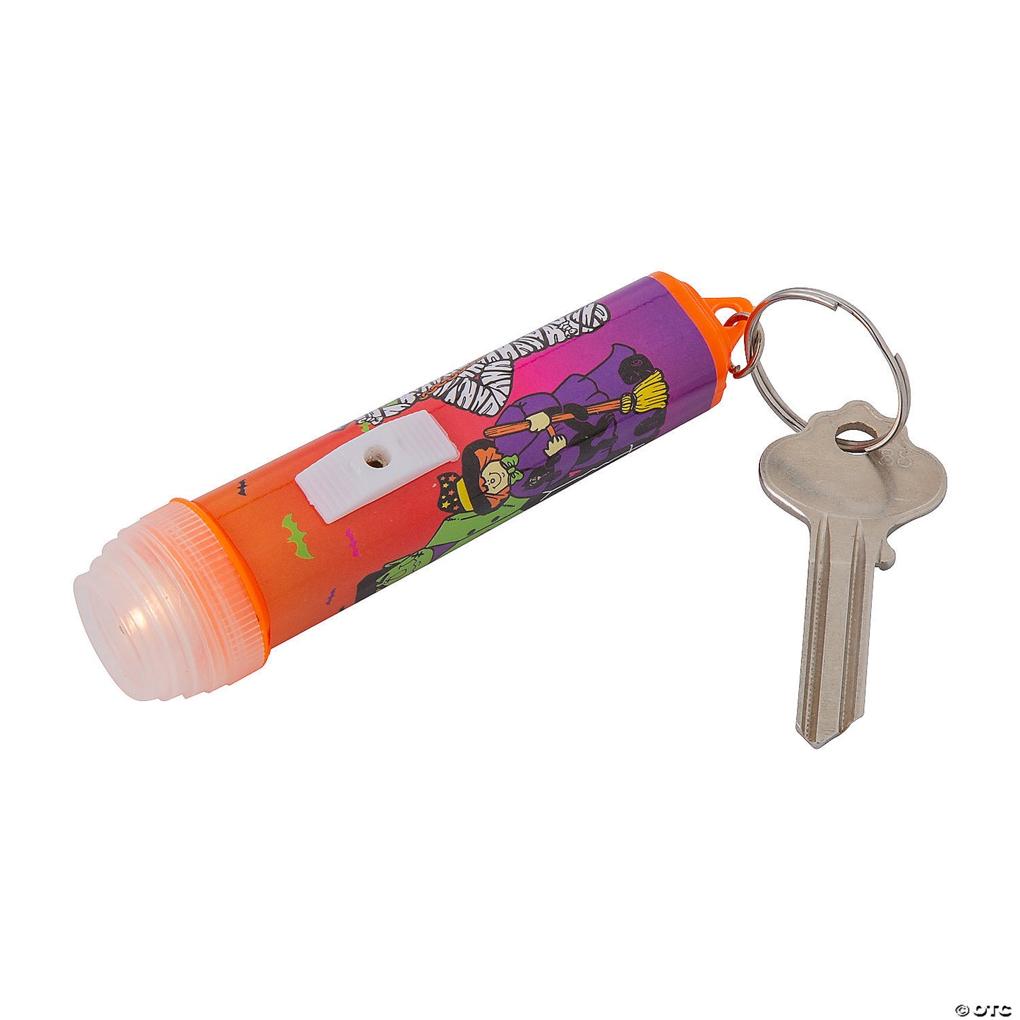 3 1/2" Mini Halloween Multicolor Plastic Flashlight Keychains - 12 Pc.